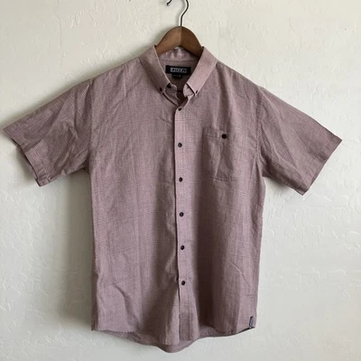 Camisa Ezequiel Para Hombre L Rosa Negra Cuadros Botones Manga Corta Preppy Foto 1 de 4