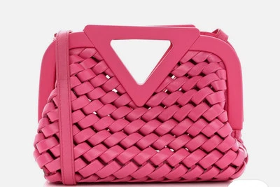 Bottega Veneta Lambskin Calfskin Slanted Intreccio Small Point Triangle NO STRAP - Image 1 of 4