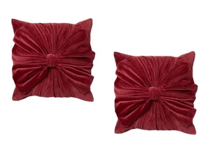 JUEGO DE 2 Almohadas de Terciopelo con Arco Navidad 2025 Threshold Studio McGee 20"x20" - Imagen 1 de 12