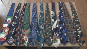 Cartoon Ties Lot X 11 Looney Toons Disney Hanna Barbera - Picture 1 of 9