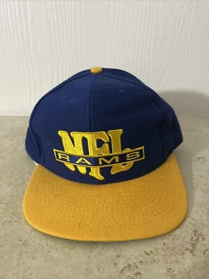 Los Angeles Rams NFL Football Nutmeg VTG Blue Spell Out SnapBack Hat Cap Script - Image 1 of 4