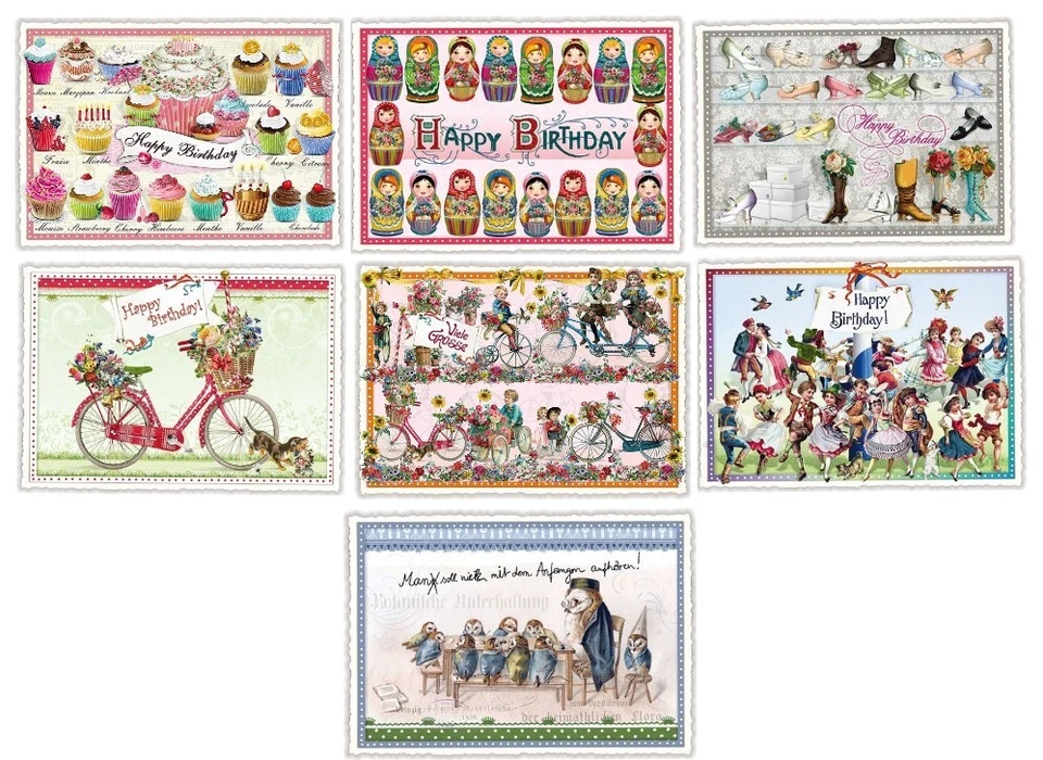 * Edition a thousand beautiful * postcard * birthday * bike * shoes, owl school, music... A6 - Image 1 of 1