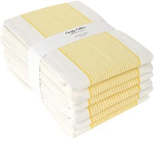 Stripe Kitchen Towels Decor Hanging Loop Dish Towels Boho Stripe Yellow - Picture 1 of 8