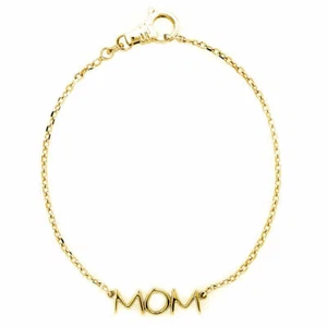 Mom Nameplate Bracelet in SZIRO Print, 14k Yellow Gold - Picture 1 of 1