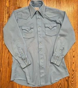 Vintage H Bar C Ranchwear Shirt Mens Medium Western Pearl Snap Long Tail - Picture 1 of 10
