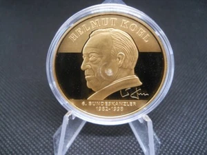 Medaille "Kanzler der Wiedervereinigung Helmut Kohl" Hartvergoldet - Bild 1 von 2