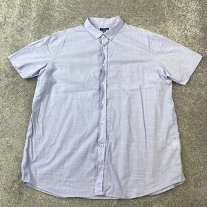 Club Room Button-Down Shirt Men's XXL 2XL Short Sleeve Lavender Plaid - Picture 1 of 8