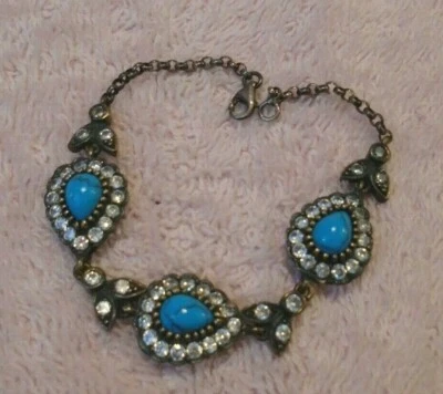 Pulsera turquesa, plata de ley y circonitas cúbicas Foto 1 de 4