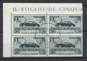 Italia Repubblica 1951 Salone Auto di Torino in Quartina USATI - Foto 1 di 1