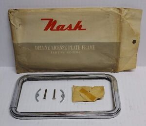 NOS 49-50-51 NASH OEM Accessory Deluxe LIcense Plate Frame w. Envelope/Hardware
