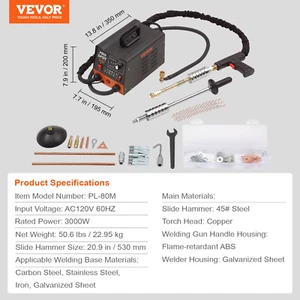 VEVOR Stud Welder Dent Repair Kit 3KW Spot Welder Auto Body Saldatura a Punti De - Bild 1 von 7