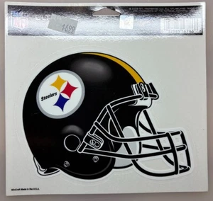 PITTSBURGH STEELERS Football HELMET 6" Clear Vinyl Decal Car Window Sticker NFL - Imagen 1 de 1