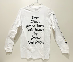 Friends "they don't know" Unisex Talla S Camiseta Manga Larga Blanco Algodón - Imagen 1 de 3