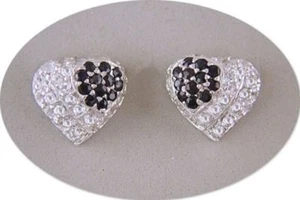 JDL SAPPHIRE & WHITE TOPAZ GOLD POST EARRINGS  - Picture 1 of 1