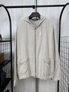 Polo Ralph Lauren pure linen full zip beige hooded jacket - Picture 1 of 17