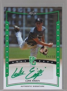 2014 Leaf Perfect Game Showcase Autographs Green #ALE1 Luke Eigsti Auto 04/10
