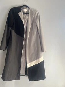 Calvin Klein Gray/black/white Knee Lenght Overcoat Light  Sz 12 - Picture 1 of 22