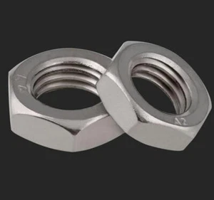 M3- M20 316/304 Edelstahl Dünnmutter Sechskant Kontermuttern Sechskantmuttern - Bild 1 von 11