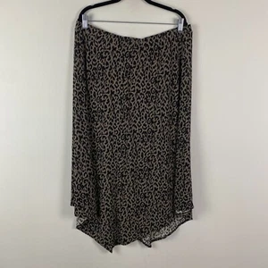 Chicos Asymmetric Midi Skirt Size 3 US XL Animal Print Pull On Stretch - Picture 1 of 10