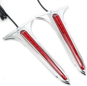 Eagle Lights Chrome LED Saddlebag Accent Running/Brake Light Red Lens For Harley - Picture 1 of 6