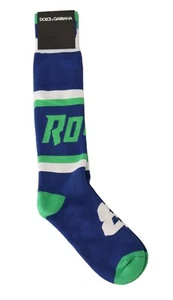 DOLCE & GABBANA Socks Men Multicolor Cotton Stretch Royal Embroidery s. M - Picture 1 of 5