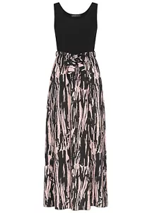 Vestido mujer Cloud5ive 2 tonos maxi vestido estampado abstracto negro rosa N24046029 - Imagen 1 de 3