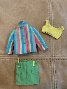 Vintage Skipper #1938 Beachy Peachy Crop Top & Hopscotchins Skirt Jacket 1967 - Picture 1 of 11