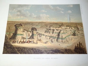 Antique Chromolithograph "Wahsatch Range from Salt Lake Utah" - Picture 1 of 1