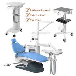 Dental Unit Chair Computer Controlled Blue /Rolling Cart Trolley Built-in Plug - Picture 1 of 38