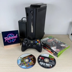 Xbox 360 Elite 120GB Console Bundle Controller, 5 Games, Working, Reset - Picture 1 of 13