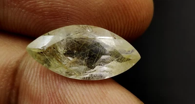 5.40 Ct Natural Rutilated Quartz 18X8.7X6mm Faceted Cut Marquise Shape - Image 1 of 4