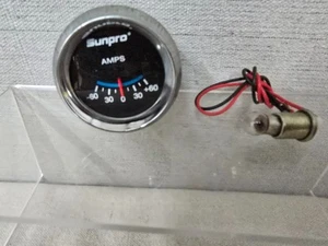 Sunpro Retro Style CP7981 Ammeter Gauge 2” Mechanical 12v Black - Picture 1 of 9