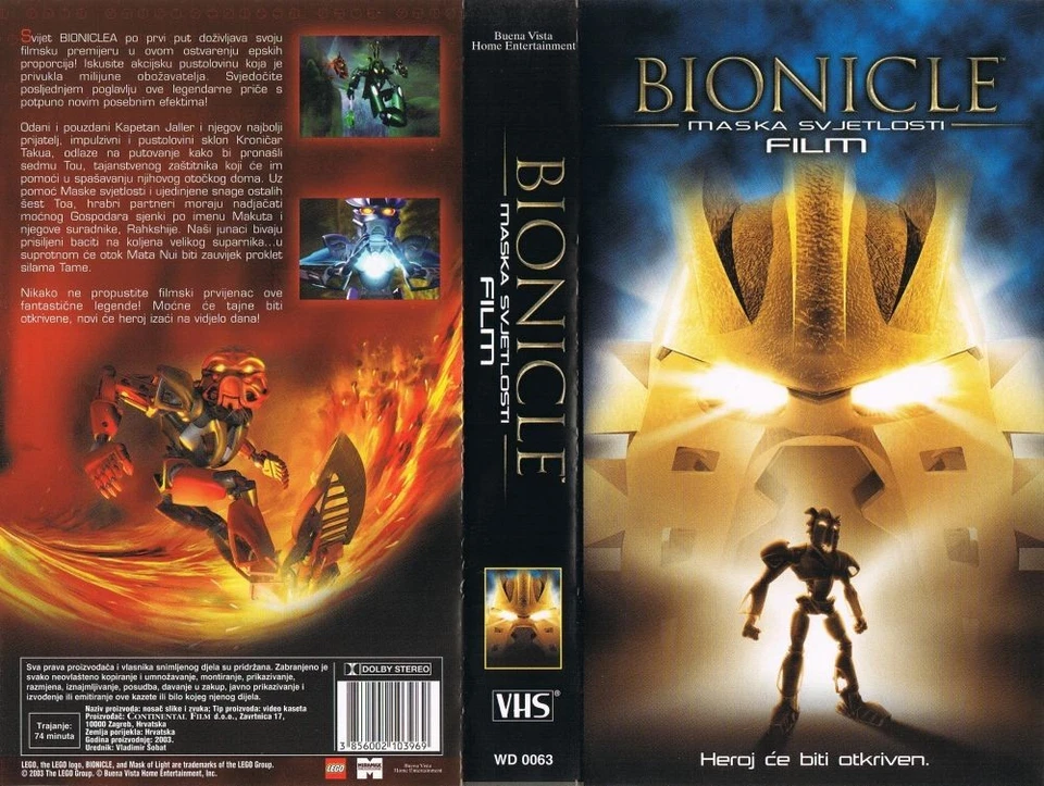 BIONICLE: MASK OF LIGHT (2003) DAVID MOLINA - ANIMATION - CROATIAN VHS - Image 1 of 1