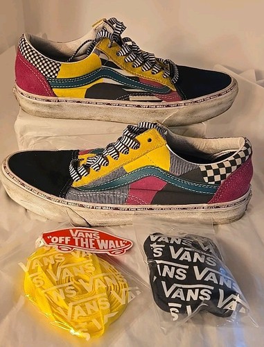 Scarpe da ginnastica vintage Vans unisex fuori muro multicolore feltro casual atletica