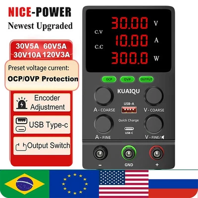 Interruptor de fonte de alimentação de laboratório DC ajustável opcional, para carregamento de bateria - Imagem 1 de 4