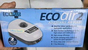 EcoPlus Eco Air 2 Adjustable Air Pump With Two Outlet - 3 Watt 126 GPH Aquarium - Picture 1 of 4