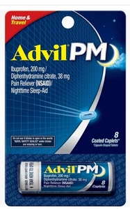 Advil PM Ibuprofen Sleep Aid Pain Reliever, 200 Mg Coated Caplets, 8 Count - Picture 1 of 1