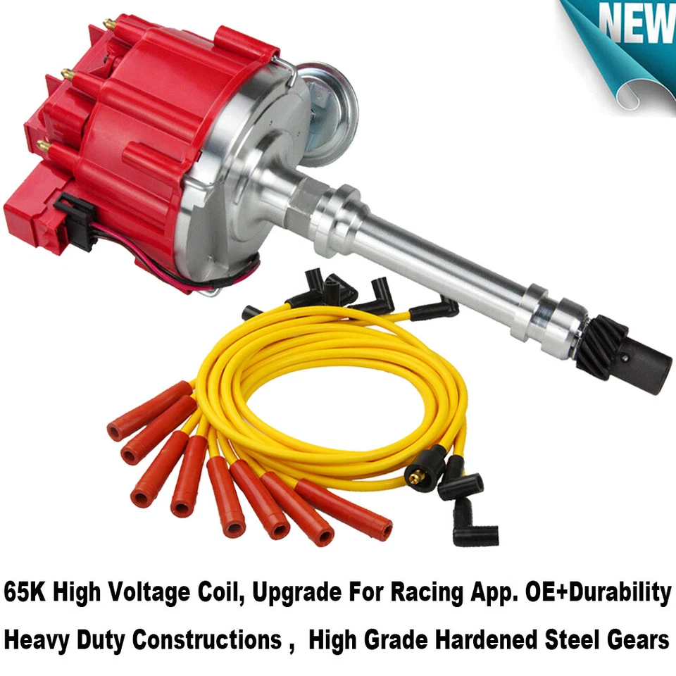 HEI Distributor Spark Plug Wires Ignition Chevrolet SBC 350 BBC 454 V8 GAS OHV - Image 1 of 4