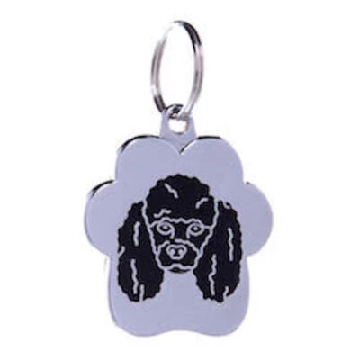 Poodle Small dog tag/ID tag/collar tag. Laser printed ID details on the back. - Image 1 of 4