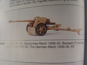 Deutsche Pak 40 Kanone 7,5 cm - Preiser Militär Bausatz 1:87 - 16535 #E - Bild 1 von 2