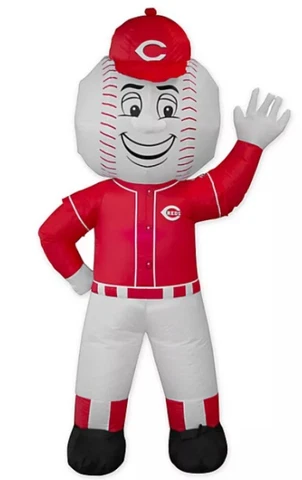 7' Air Blown Self-Inflatable LED Lighted MLB Cincinnati Reds Mr. Red Mascot Cover