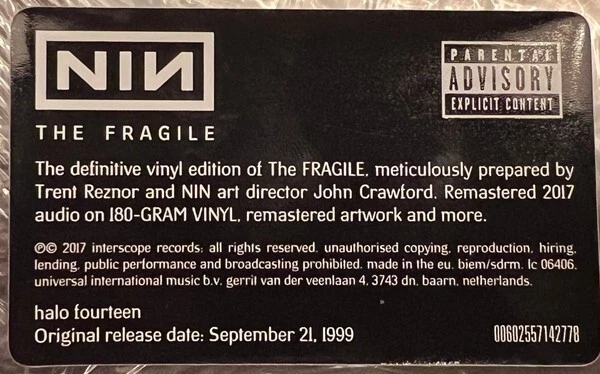 Nine Inch Nails - The Fragile 3 x LP Triple Vinyl Definitive Edition NEW Record - Image 1 of 1