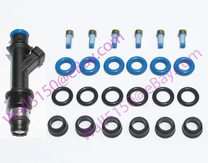 FUEL INJECTOR REPAIR KIT O-RINGS FILTERS PINTLE CAPS 2000-2005 GM 3.1L 3.4L V6 - Picture 1 of 3