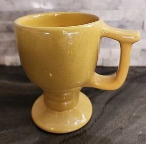 Vintage Frankoma Pottery MCM Pair of  Yellow Footed Coffee Cups Mugs C13 - Picture 1 of 3
