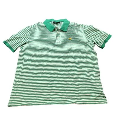 Masters Collection MENS XXL Augusta National Masters Polo Green White Striped - Image 1 of 4