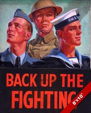 WWII BRITISH MILITARY FORCES PROPAGANDA POSTER PAINTING REAL CANVAS ART PRINT