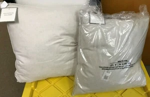 BRAND NEW PAIR OF COTTON LINEN DECORATIVE PILLOWS GOOSE DOWN FILLED 50% OFF $499 - Picture 1 of 3