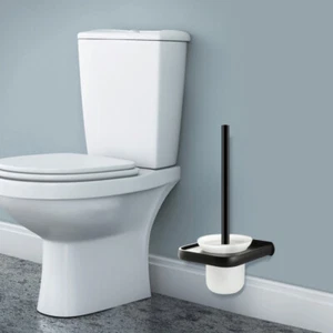 Premium Quality Bathroom Toilet Brush Cleaning Flexible and Holder Set With Lid - Picture 1 of 7