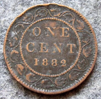 CANADA QUEEN VICTORIA 1882 CENT, BRONZE km# 7 yes we do combine postage - Image 1 of 4