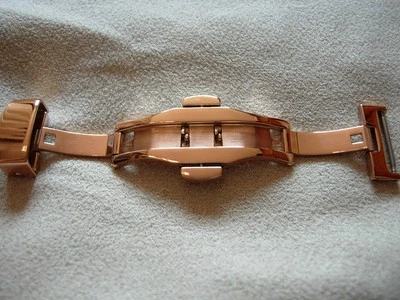 SANS MARQUE POUR BRACELET 20 mm BOUCLE DEPLOYANTE PAPILLON 18 mm PLAQUEE OR ROSE A POUSSOIRS